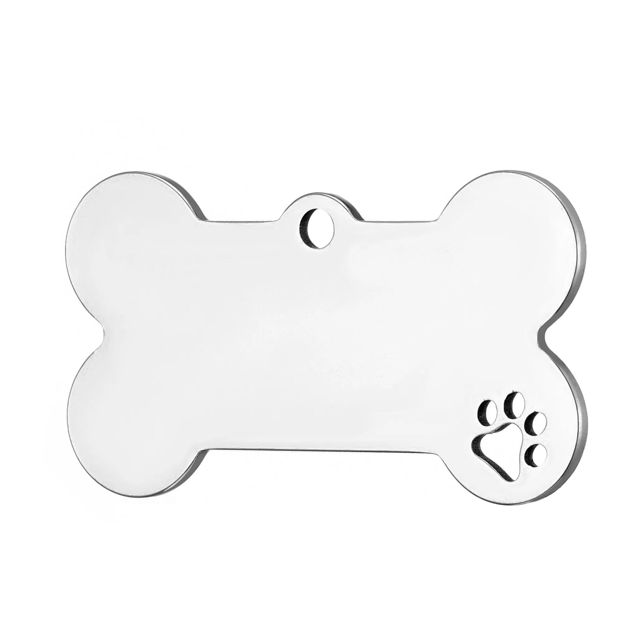 Stainless steel ID Tag For Dog Cat Cosplay Collar Hollow footprints Accessories Free Engraving Nameplate Name Lettering Number