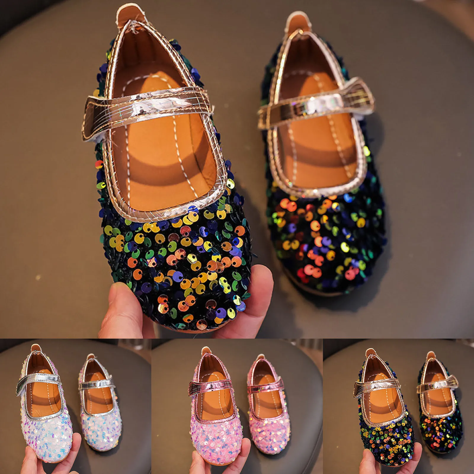 

Toddler Slip on Shoes Girls Sandals New Pattern Sequin Decoration Fashion Cute Flat Bottom Non Slip Girls Animal Slippers Size 3