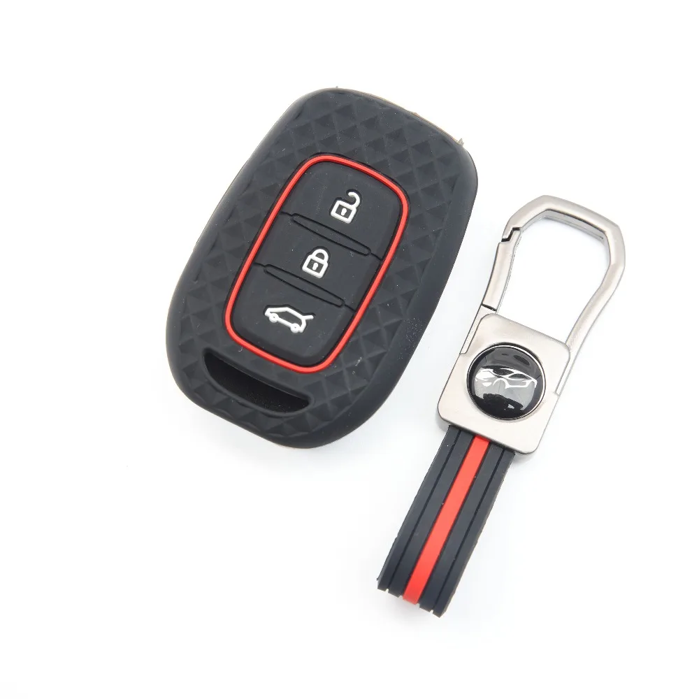 3 Button For Renault Koleos Megane Fluence Dacia Duster Logan Sandero 2020 2019 2018 Silicone Key Fob Cover Case Shell Holder