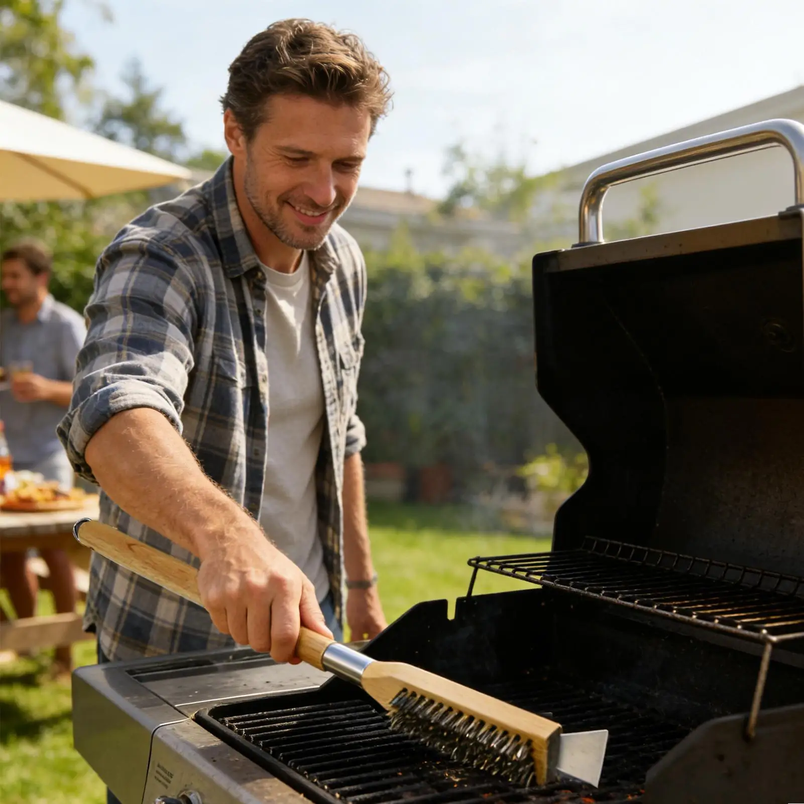 

Щетка для чистки камня для пиццы с длинной ручкой, проволочный скребок, коммерческие щетки для гриля, для решеток плит, сковородок, для кухни и использования на улице