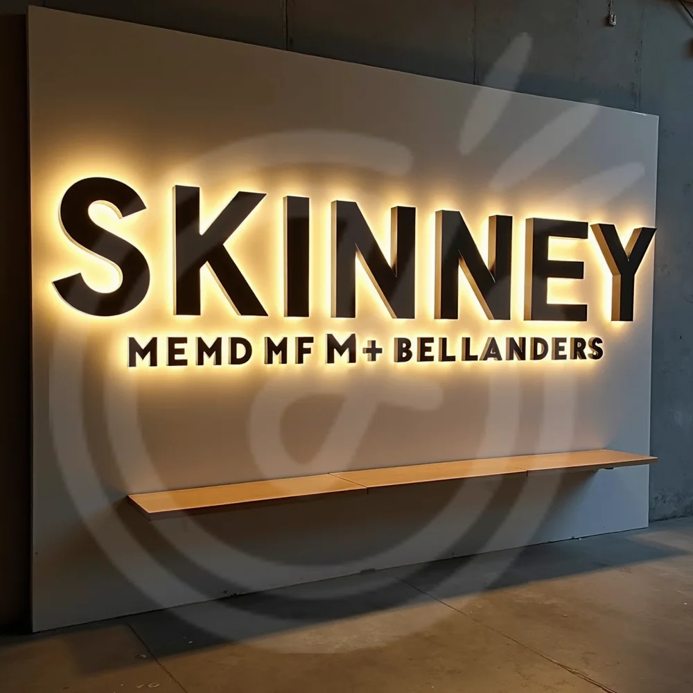 

Custom 3D LED Backlit Sign Business Logo Illuminated Letters Business Signage Metal 3d Business Sign Office Sign for Wall