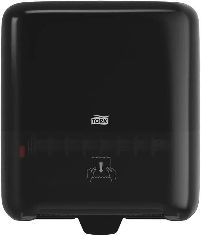 

Modern Paper Towel Dispenser with One-at-a-Time Feature, Refill Indicator, Black Design for High-Traffic Washrooms