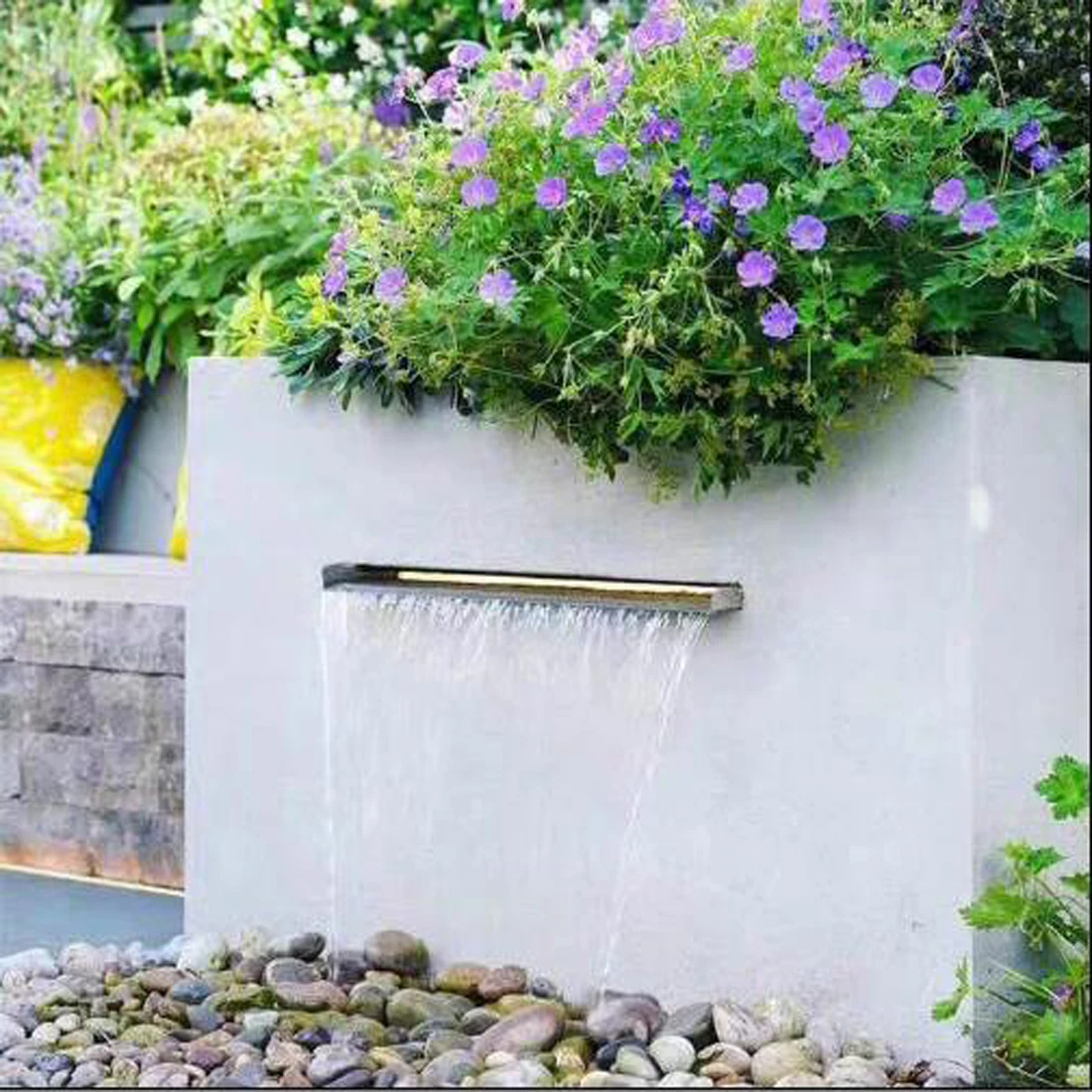 European-style courtyard rockery landscaping flowing water waterfall outlet garden fish pond stainless steel waterfall flowing w