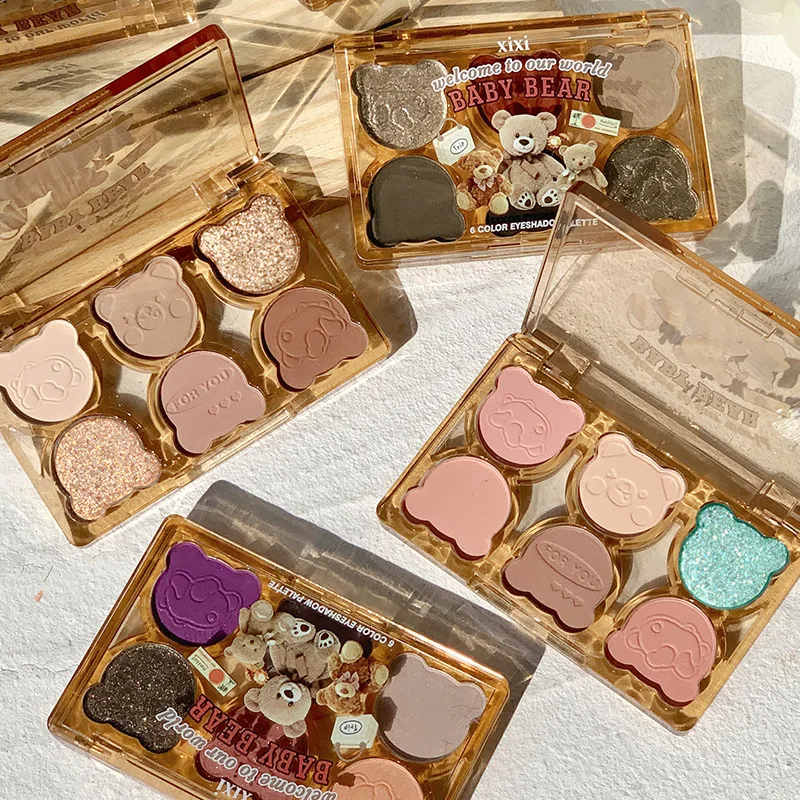 

Six Color Makeup Eye Shadow Cool Diamond Powder Purple Blue Contrast Y2k Imitation Makeup Smoke Cut Eye Makeup