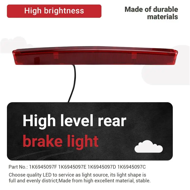 AEE5-Car High Mount Stop Lamp 3Rd Third Brake Light Rear Tail Light For VW Golf MK5 MK6 R32 Polo Passat 1K6945097