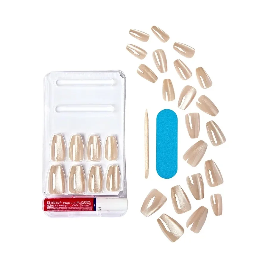 Press On Nails Listo para usar con diseño 3D para el día a día La fórmula resistente al agua Glamour garantiza un uso duradero