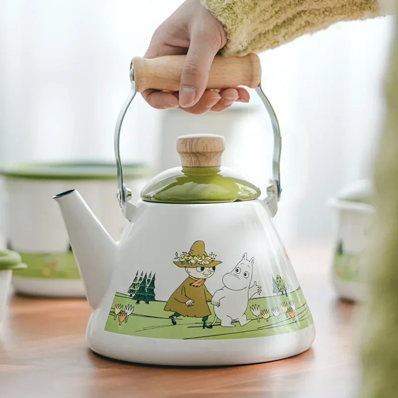 Enamel Tea Infuser with Preservation Box, Japanese Cartoon Teapots, Cute Milk Pot, Available for Open Fire Kettle