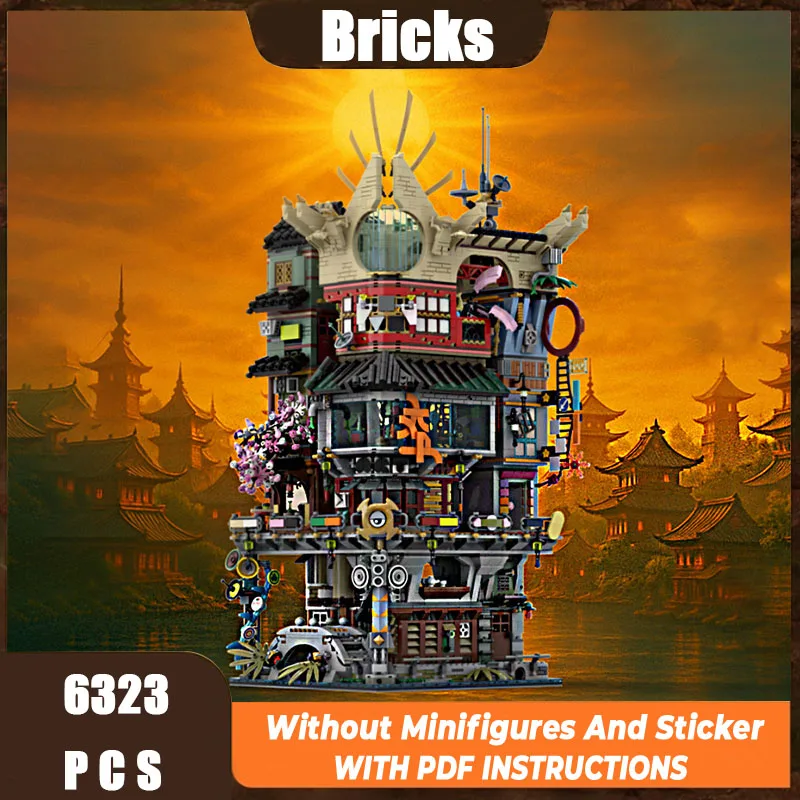

New MOC Building Blocks Building Model Ninja Sun Gate Modular Building Blocks Children's Toy Gift DIY Assembly Set