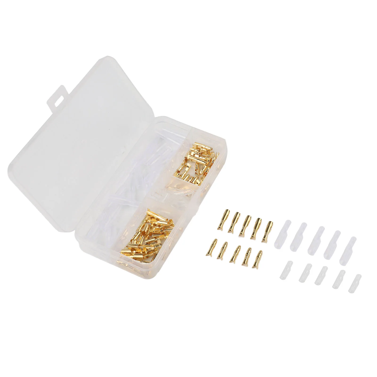 120Pcs 4mm Brass Male Female Wire Terminals Connector Set With Insulated Sheath For Motorcycle Car Boat Electrical Wiring