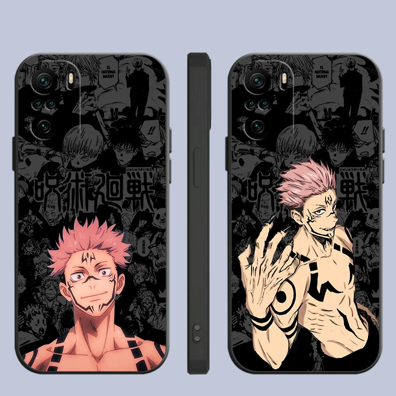 Jujutsu Kaisen Gojo Satoru custodia per telefono per Xiaomi Redmi Note 12 11E 11S 11 11T 10 10S 9 9T 9S 8T Pro Plus 5G Cover nera