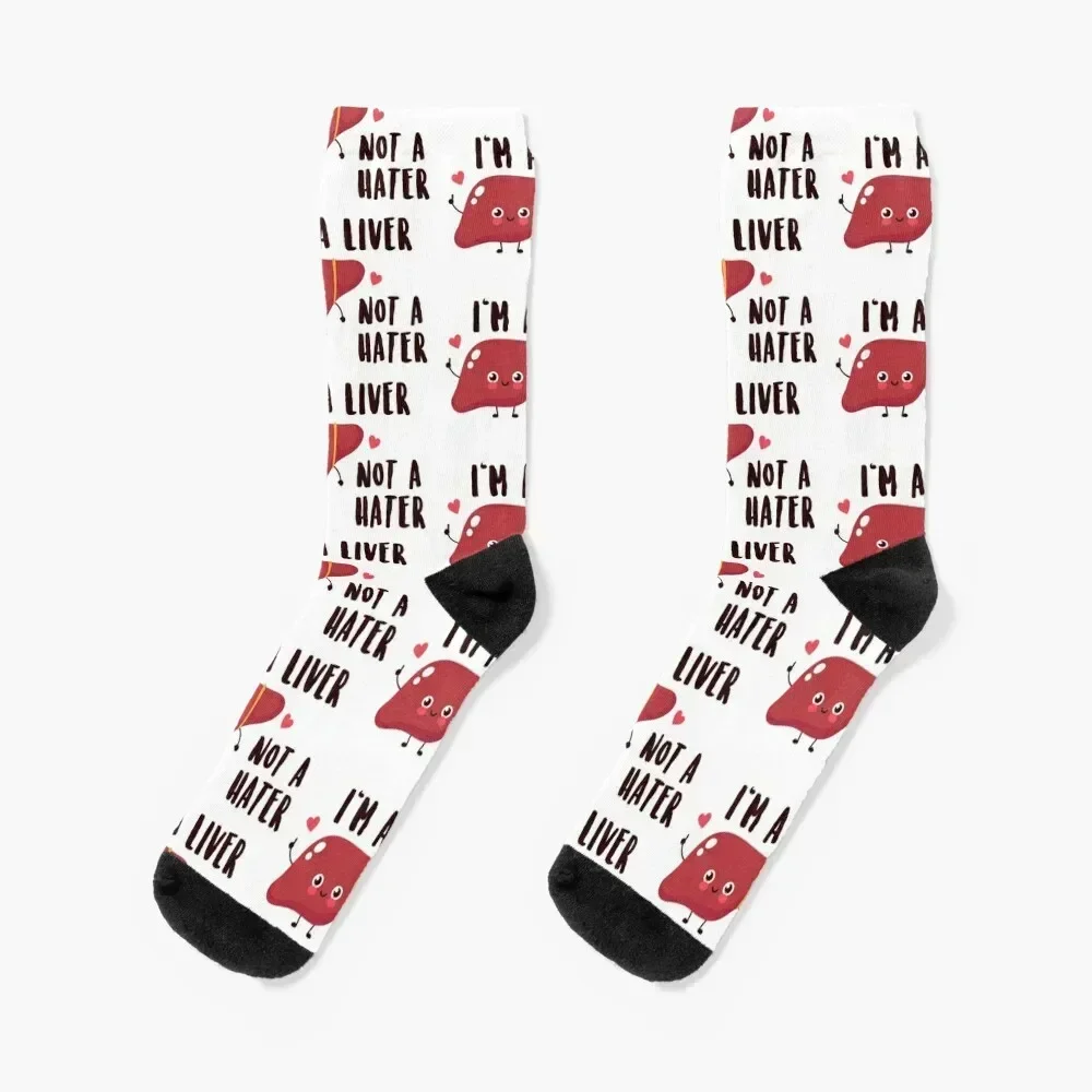 I'm a Liver, Not a Hater Pun Socks Climbing Antiskid soccer funny gift Women's Socks Men's