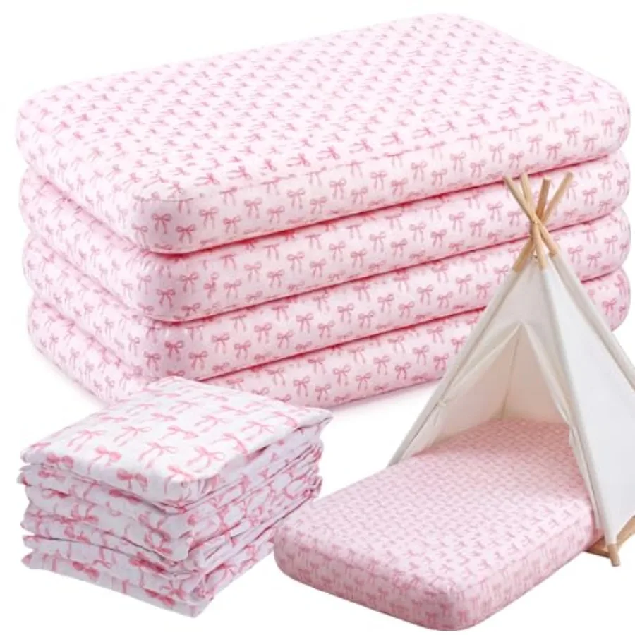

HunnmingRe 6 шт. розовых простыней с бантом для надувных матрасов 62 x 35 x 7 дюймов, для путешествий и сна
