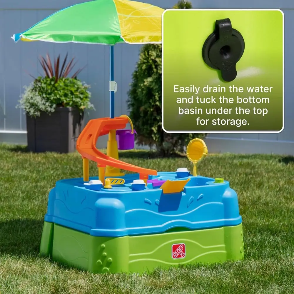 Step2 Waterpark Wonders Two Ti - Kids Outdoor Table With Umbrella recension och pris