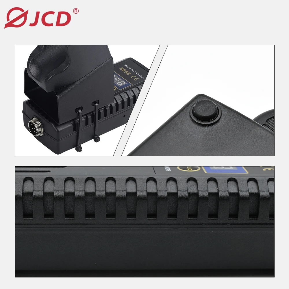 JCD-pistola de aire caliente 8858 SMD, Micro estación de soldadura de retrabajo, secador de pelo Digital LED para soldar, pistola de calor de 750W, herramientas de reparación de soldadura