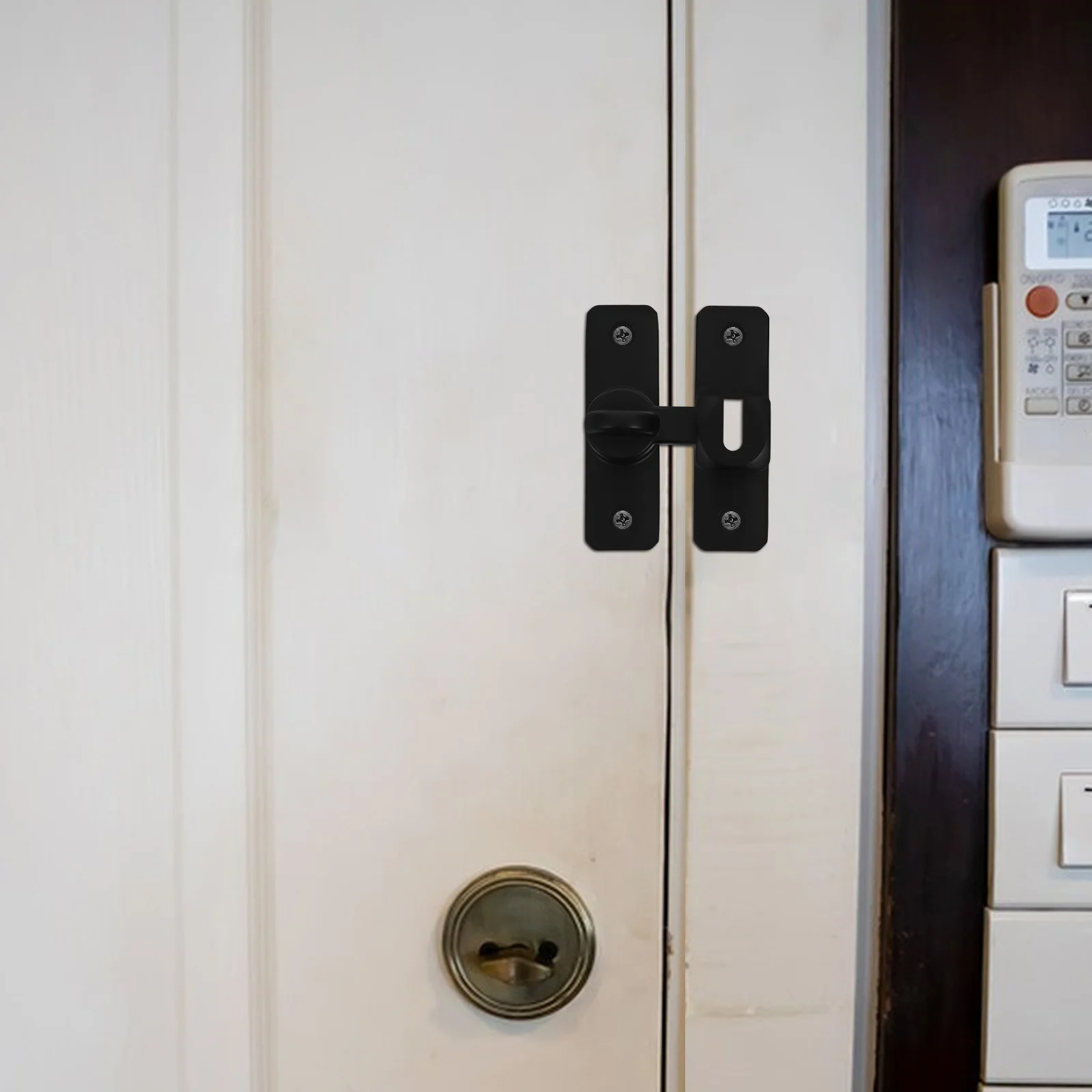 

1Set Versatile Nodrill Door Latch Lock for Barn Cabinets Sheds Enhanced Security Sliding Bolt Mechanism Wide Compatibility