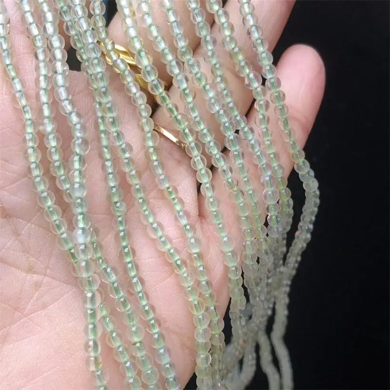 3MM Natural Prehnite Triple Circle Bracelet Charms Handmade Fortune Energy Bangle Mineral Woman Amulet Jewelry Gift 1PCS