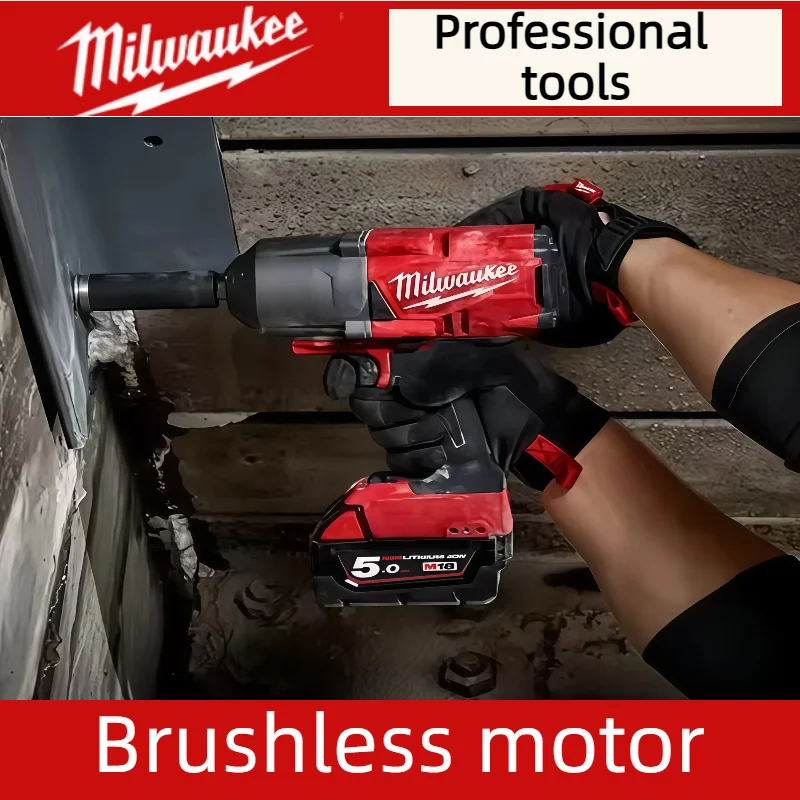 밀워키 18V 배터리 1300NM 무선 전동 렌치 대형 토크 브러시리스 임팩트 렌치 자동차 트럭 수리 전동 공구