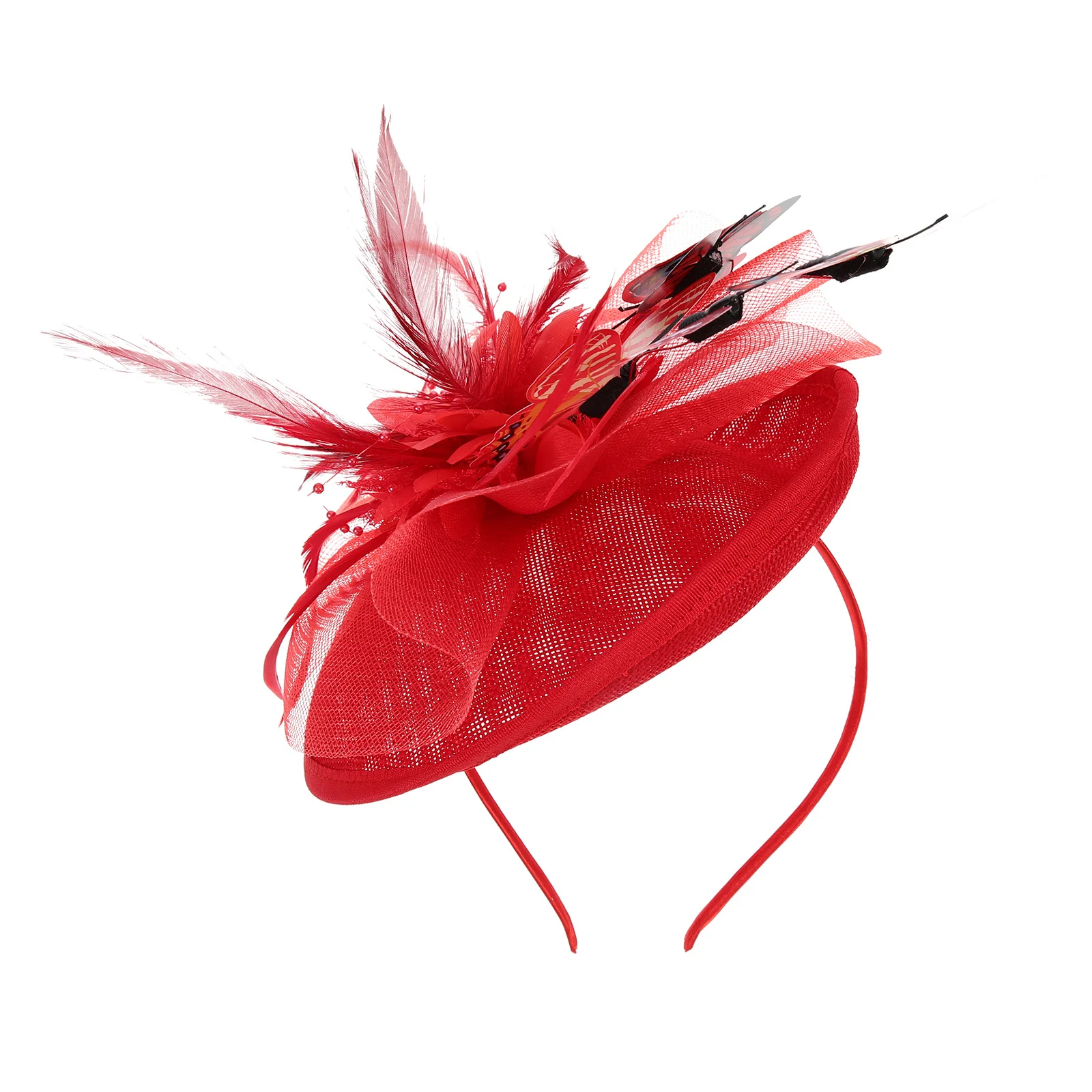 

Colorful Butterfly Hair Ornament Fascinator Hat Elegant Party Headwear Wedding Tea Party Headdress Butterflies Hat