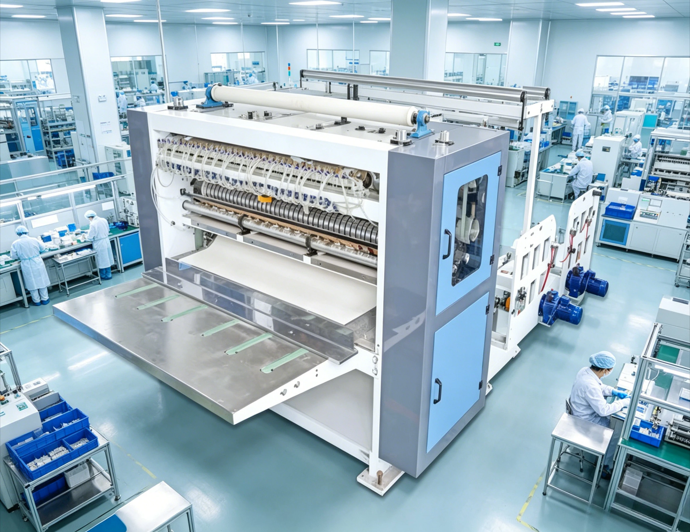 Automatic High Speed Facial Tissue Folding Machine Industrial Tissue Paper Processing Equipment Production Line Customized
