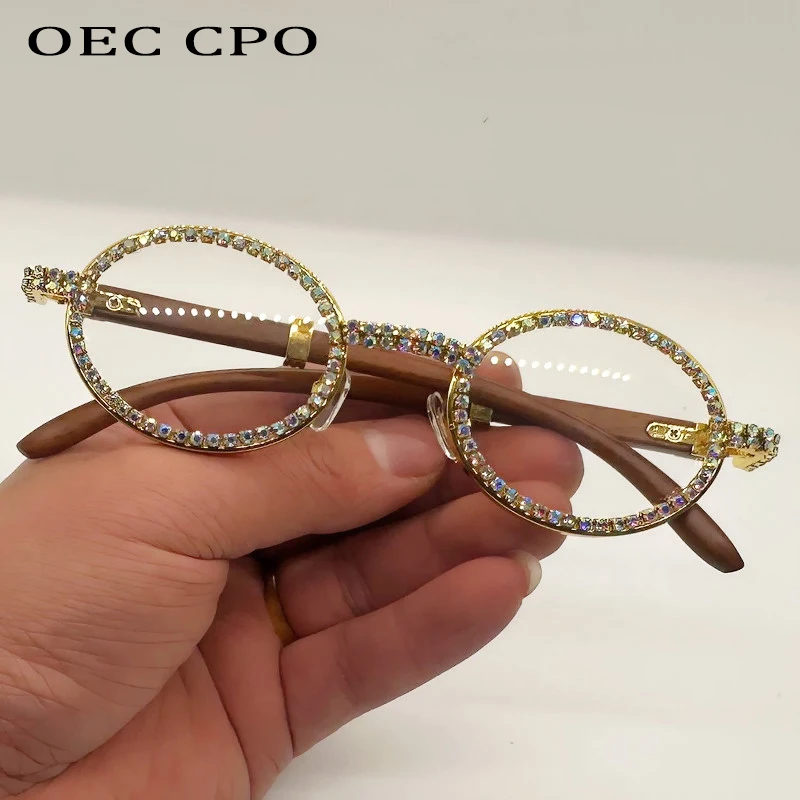 Diamentowe luksusowe metalowe okulary przeciwsłoneczne UV400 moda Rhinestone owalne okulary odcienie dla kobiet stylowy projektant marki kobiece okulary przeciwsłoneczne — zdjęcie 7
