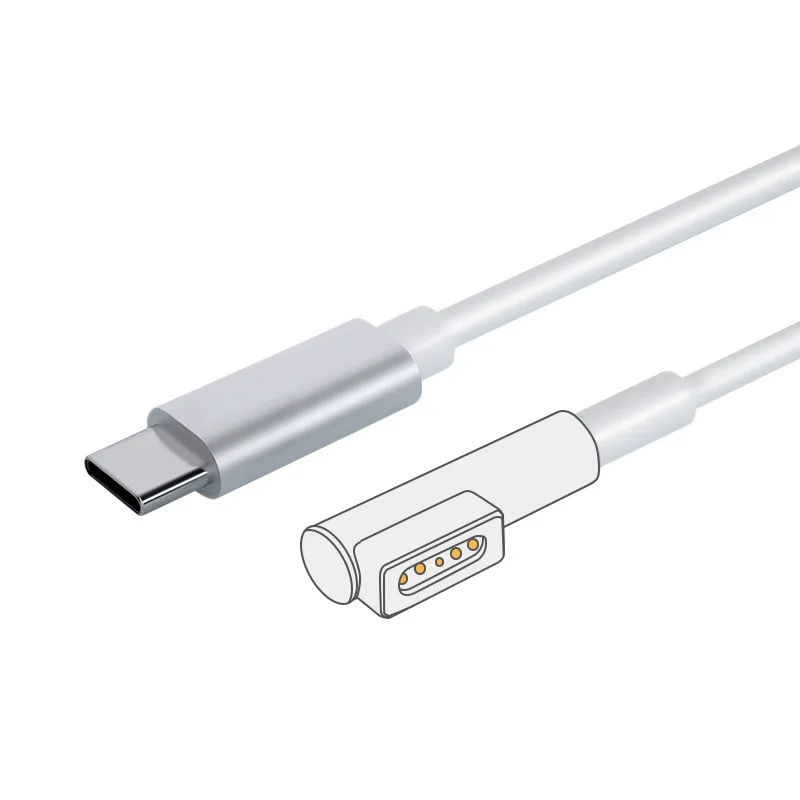 USB tipo C a Magsafe1 y 2 cables de carga rápida cabeza magnética L/T para MacBook Air/Pro