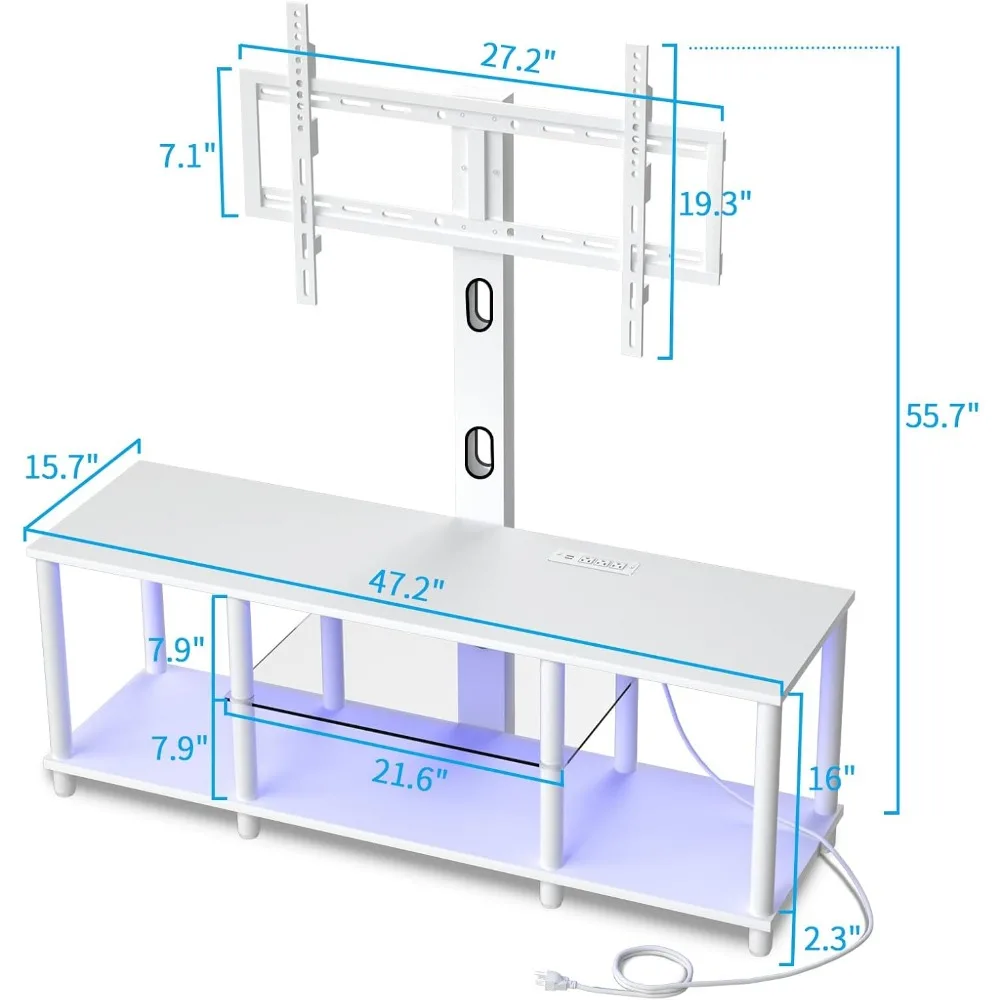 Led Coffee Table for Living Room, Living Room Table Rectangular Center Table, Modern High Glossy Wooden Coffee Tables with 16 Co