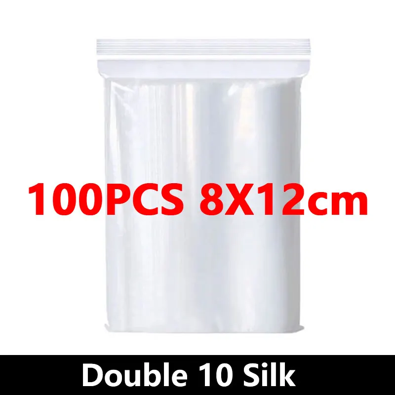 100pcs Thicken Zipper Sealed Bags Clear Plastic Storage Bag for Small Jewelry Food Packing Reclosable Plastic Ziplock Bags image 3