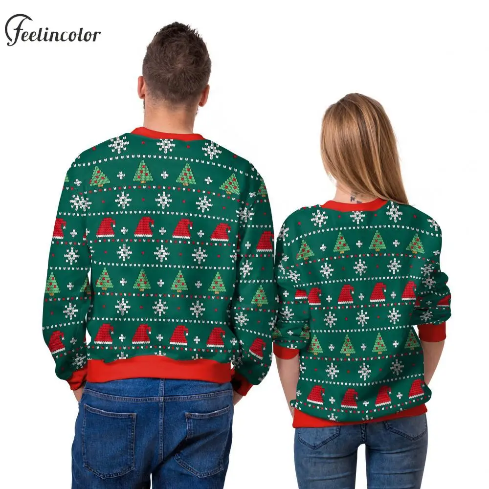 Ugly Christmas Sweatshirts Sweater Print Streetwear Couple Oversized Crewneck Pullover Xmas Party Cosplay Clothes for Women Men