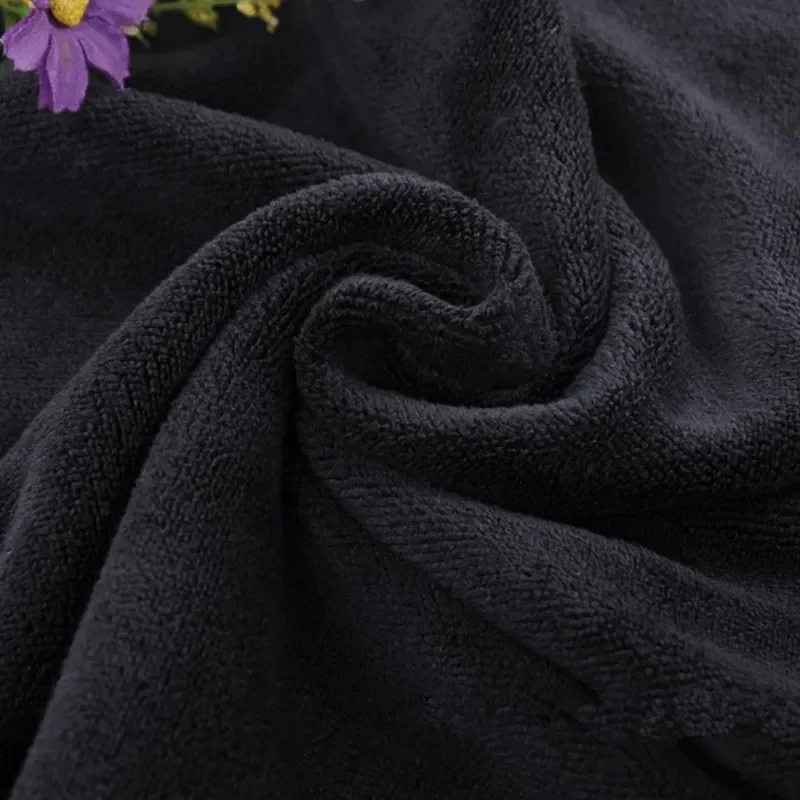 Black Large Bath Towel Cotton Super Absorbent Large Towel Face/Bath Towel Thick Soft Bathroom Towels Comfortable Beach Towels