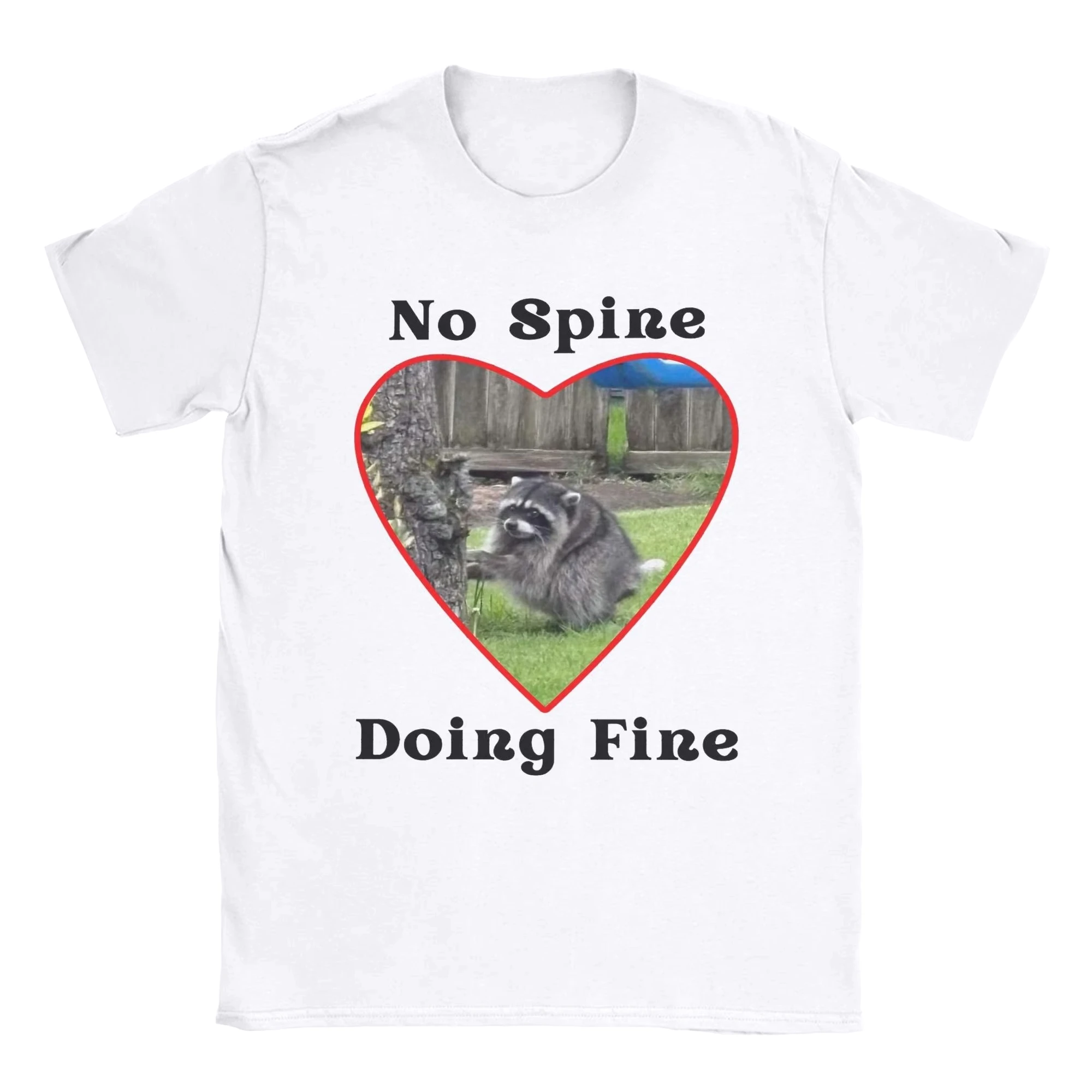 Jimothy The Raccoon No Spine Doing Fine Meme Print T-Shirt Men Women Fashion Summer Tees O Neck Short Sleeve Tops Free Shipping
