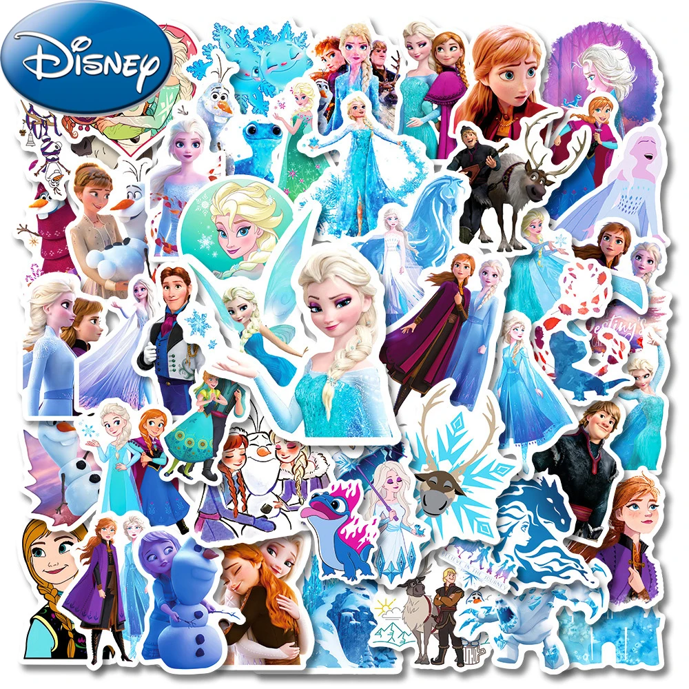 

10/30/50pcs Anime Disney Frozen Princess Aesthetic Stickers for Kid DIY Suitcase Fridge Car Kawaii Cartoon Elsa Girl Sticker Toy