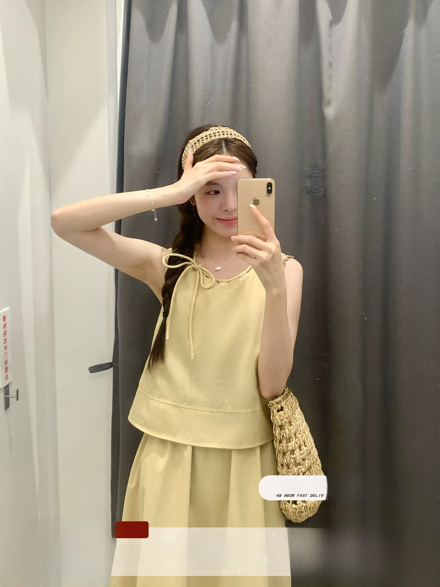 

Женское нежное платье-жилет с круглым вырезом без рукавов, длинное, осеннее, для повседневной носки, в корейском стиле, из полиэфирного волокна