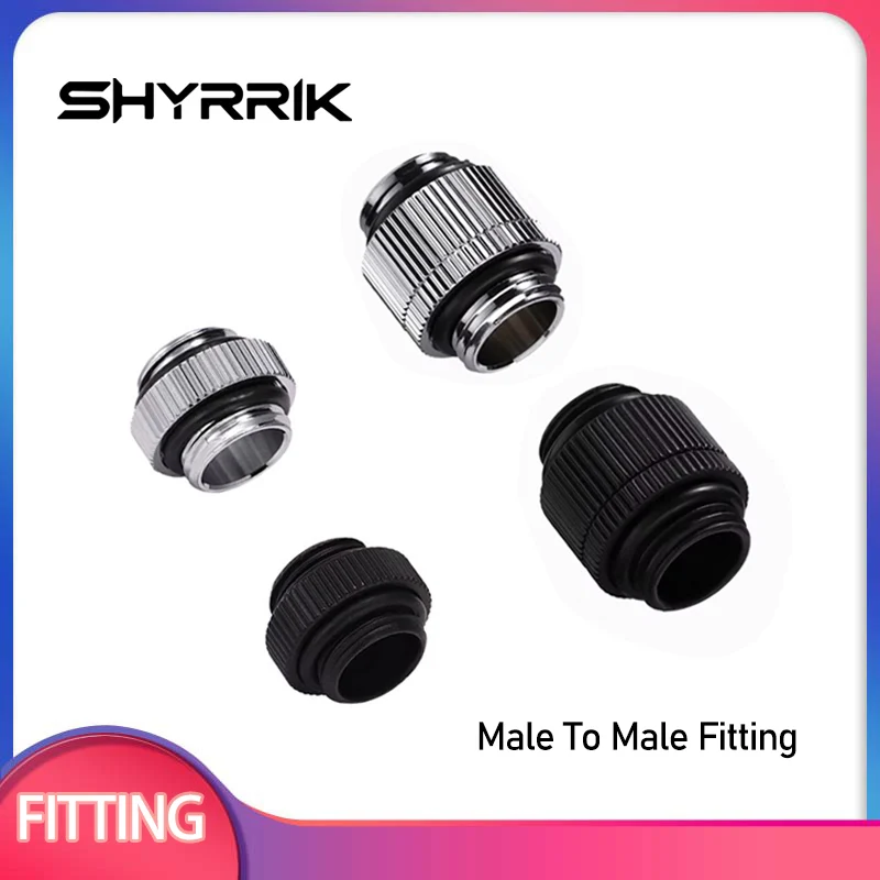 Shyrrik G1/4 Male To Male Rotary Connectors / Extender 5mm 10mm M To M Mini Dual Water Cooler Fitting Accessories Metal Fittings
