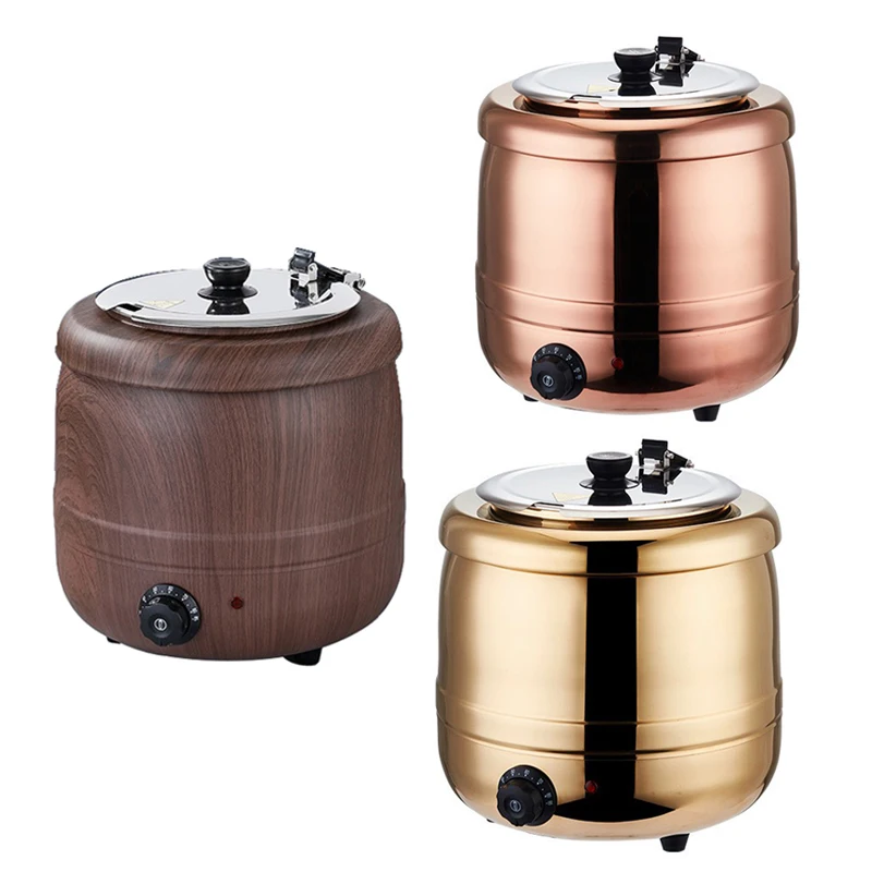 Commercial 10L Soup Furnace Buffet Warmer Electric Tureen for Warming & Holding Soup for Catering & Catering Pot