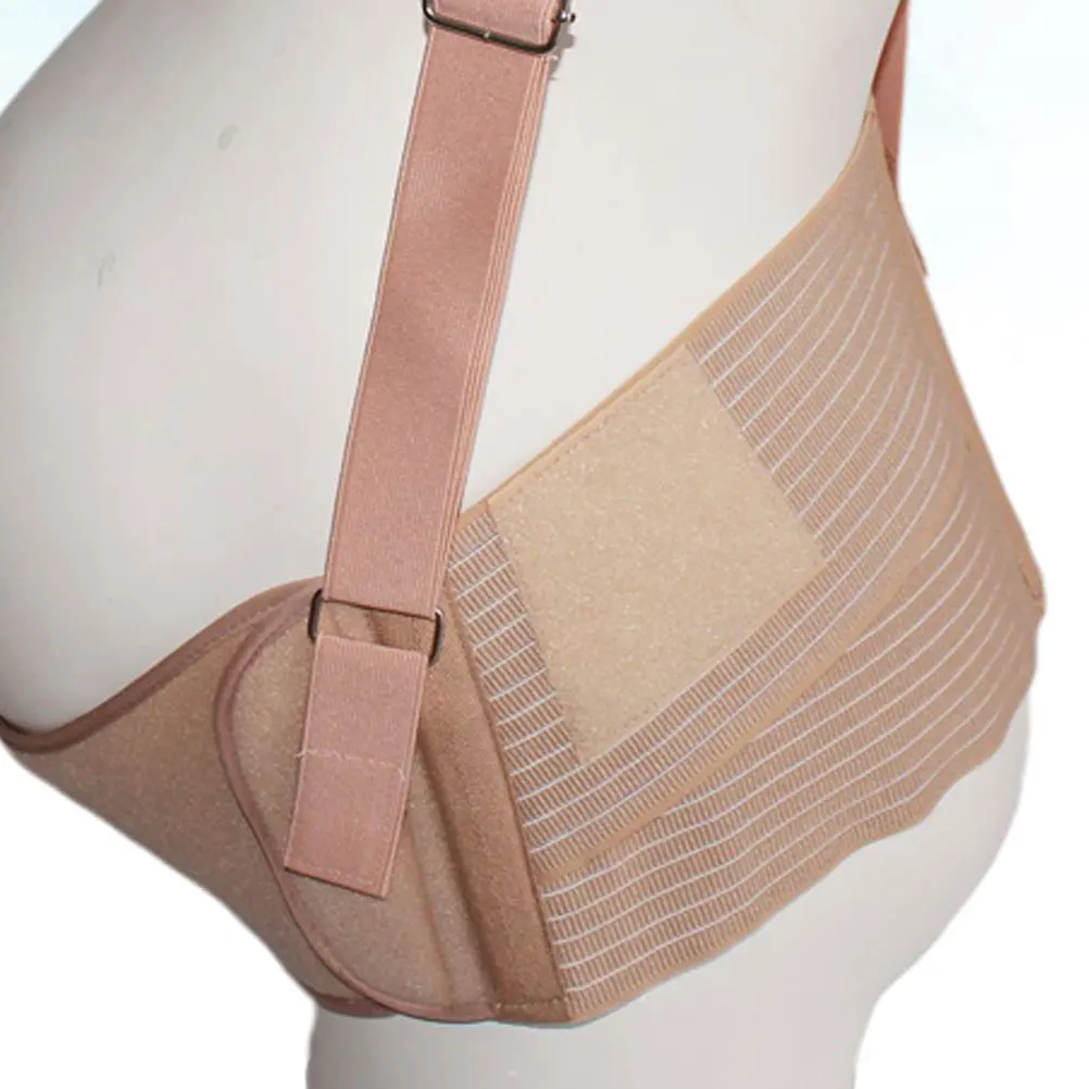 حزام دعم البطن، دعامة حمل قابلة للتنفس وقابلة للتعديل للنساء، كاكي، مقاس واحد يناسب جميع أشرطة البطن لأسفل