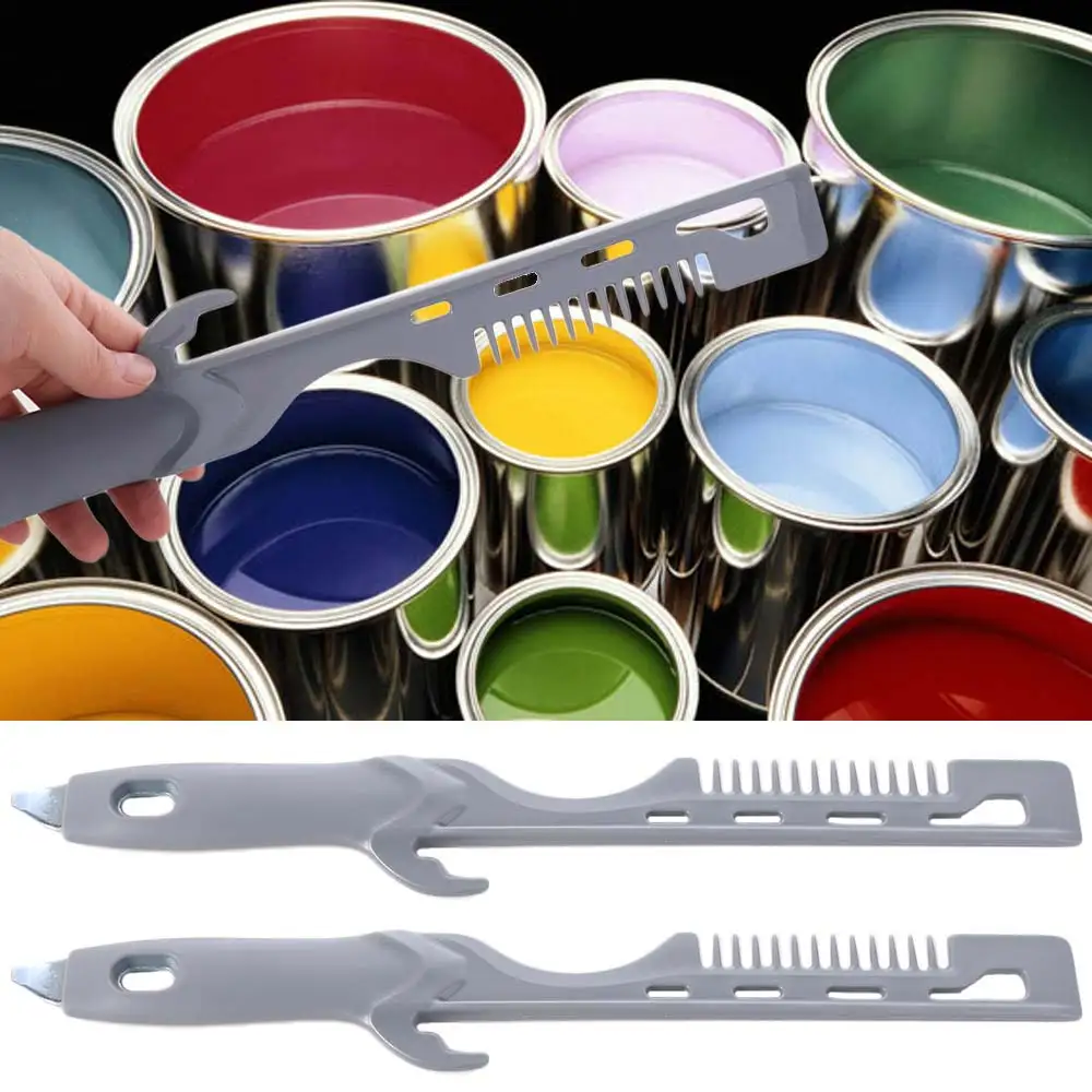 2Pcs Versatile Paint Paddle Manual Paint Mixer Reusable Plastering Handheld Paint Stirrer Compact Gray Paint Brush Comb Cleaning