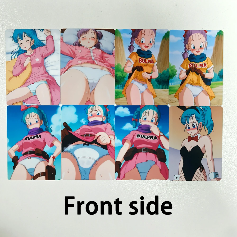 8PCS Animatie TV Sexy Kaarten Bulma Mozaïekvrij ACG Dubbelzijdig Spel Naakt Kaart Volwassen Collectible Jongen speelgoed 18 + Anime Figuur