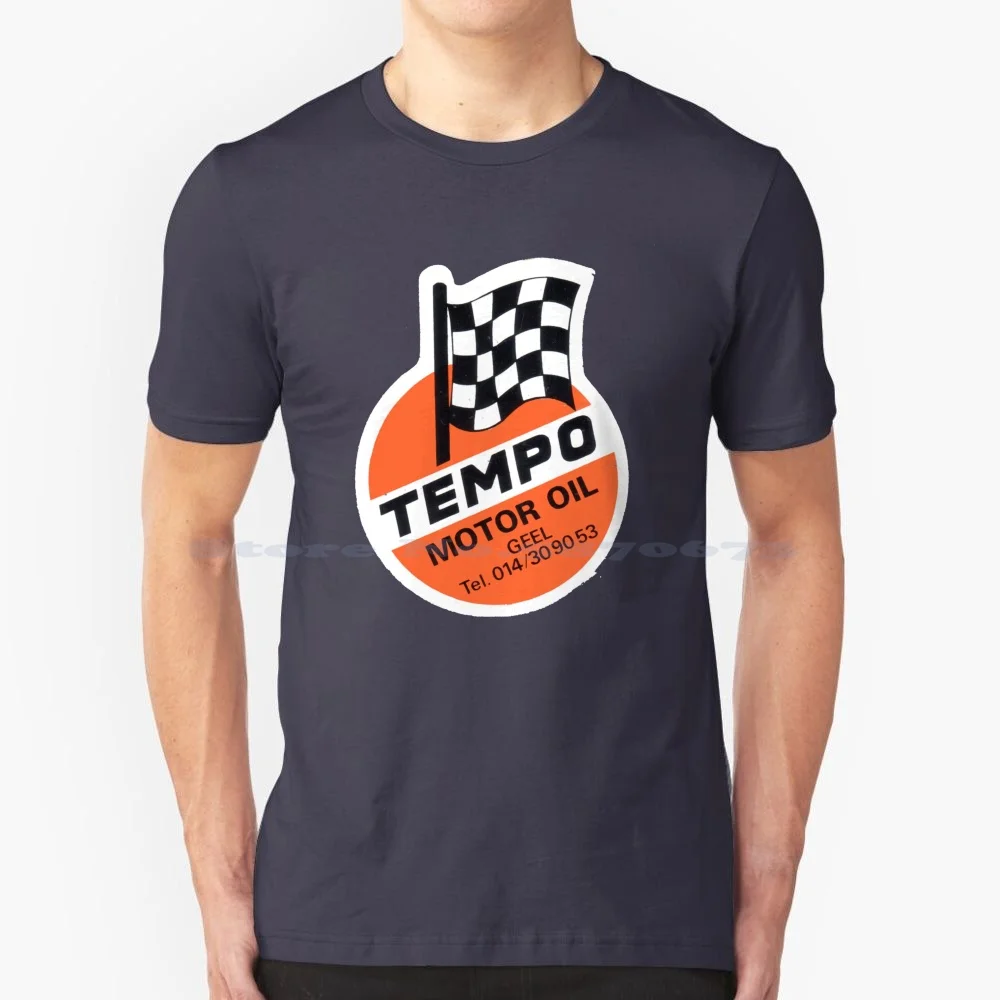 Vintage Oil Motoroil Decal Belgium Tempo T Shirt 100% Cotton Tee Vintage Motoroil Belgium Gasoline