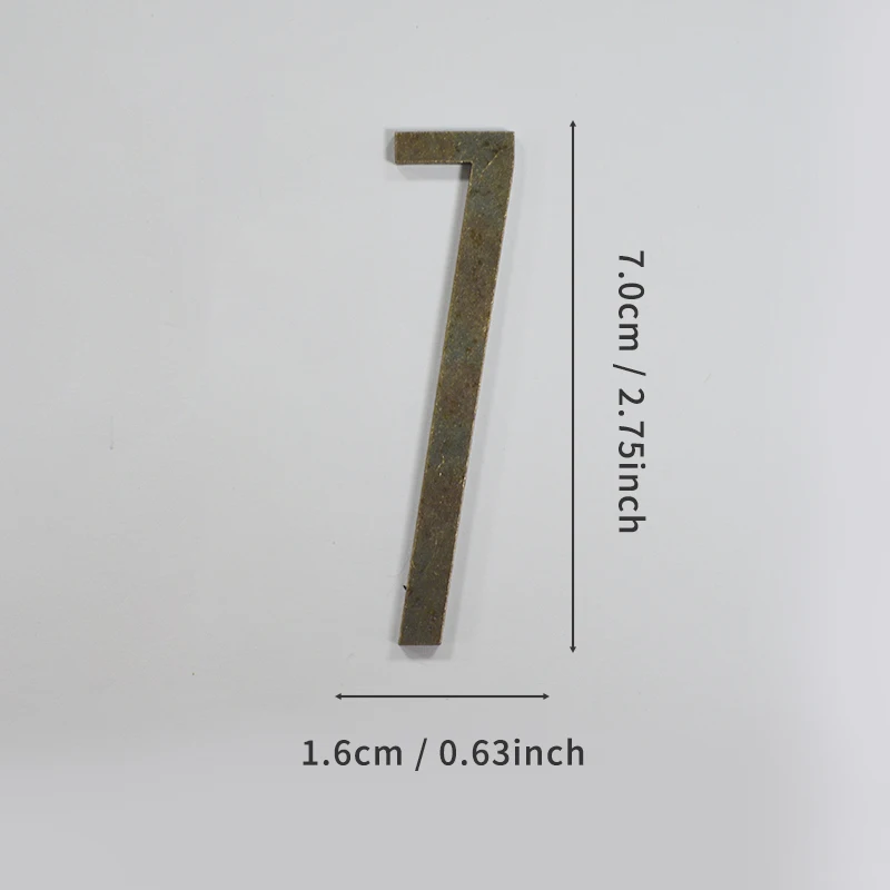 Bronzefarbene Türnummer mit Magneten, 7 cm, Hausnummer aus Metall, Wohnungstürnummer für Outdoor, Hotel, Zuhause, Briefkastenetikett – Detail 13