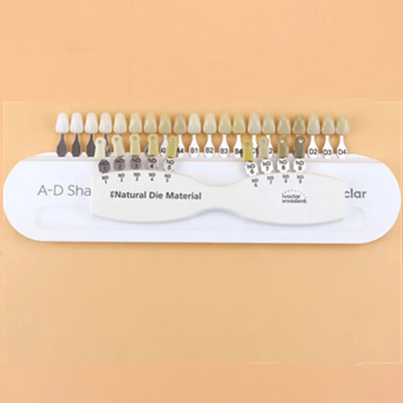 1Pcs Dental Porcelain Teeth Denture Teeh Color Shade Board Guide Ivoclar Vivadent ND1-9 Abutment 20/16Color