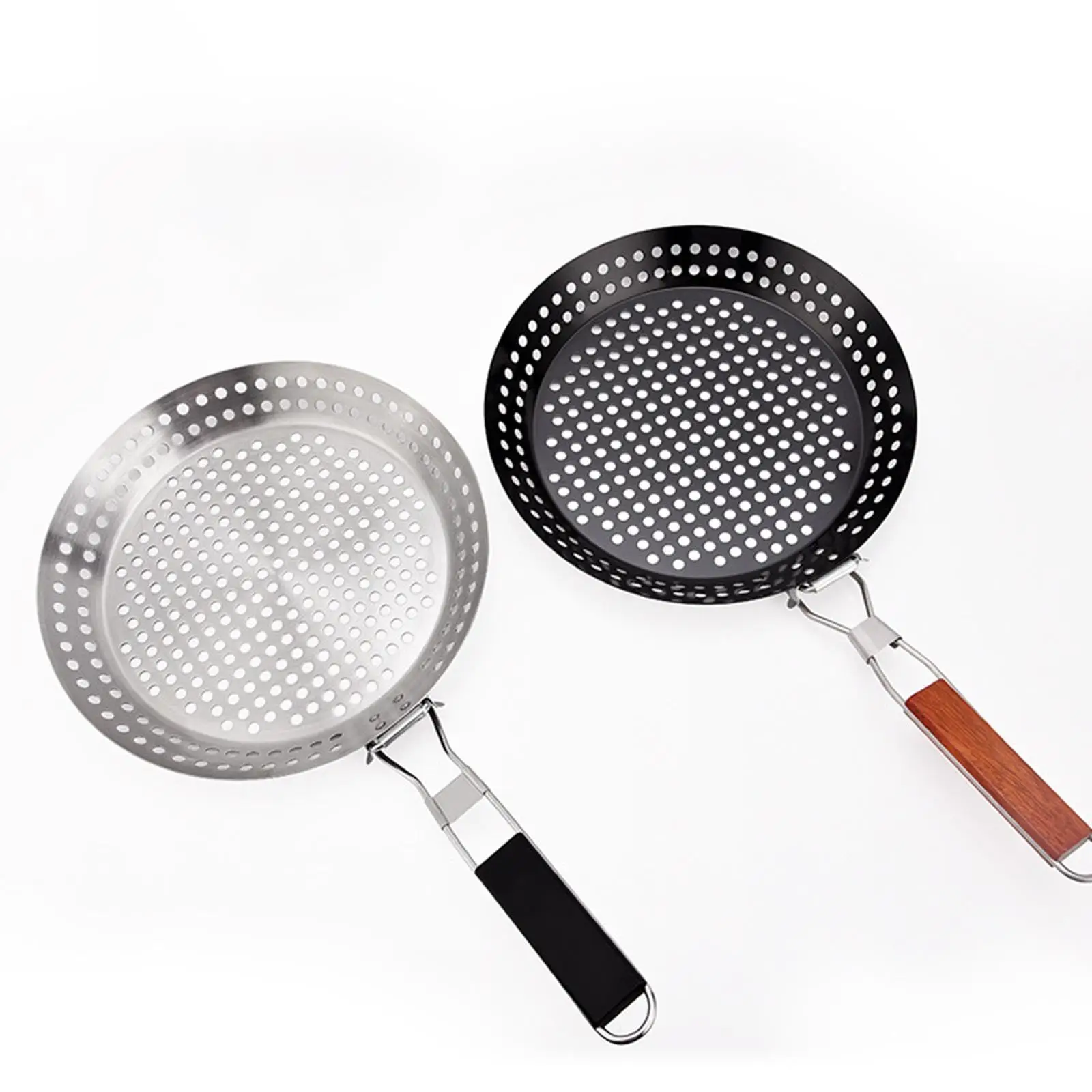 

Grill Skillet With Removable Handle Stainless Steel Grill Pan Stovetop Turkish - Grill Basket Vegetable with Handle Charring Pan