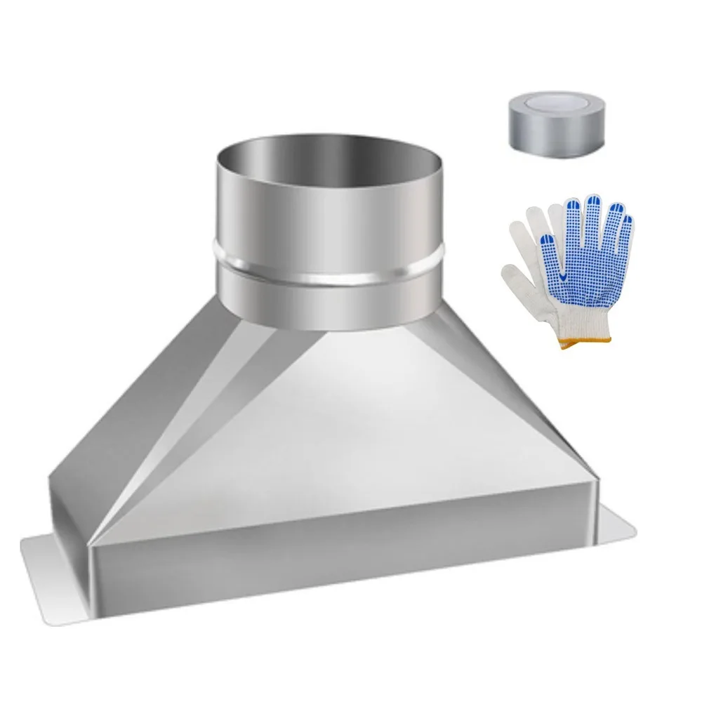 Durable Easy Installation Microwave Vent Kit Galvanized Steel Silver Duct Transition Rustproof Duct Connector Kitchen
