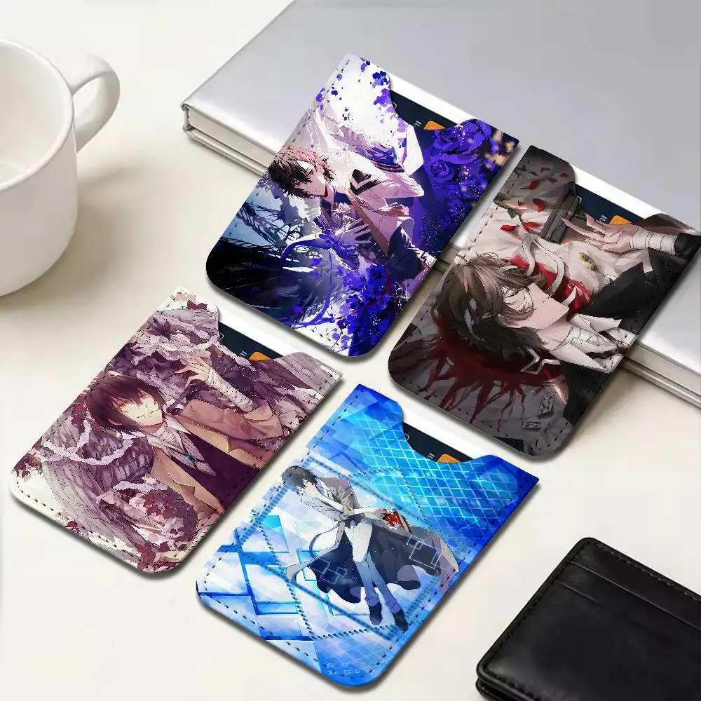 Osamu Dazai HD Anime Men's Genuine Leather Mini Card Wallet, Ultra Thin Credit Portable Business Card & Transit Bus Card