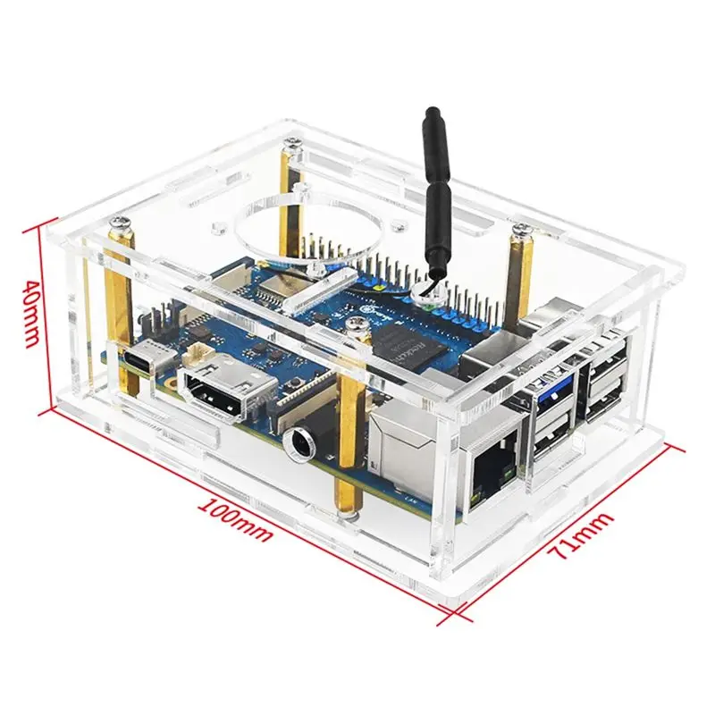M85K For 3B Acrylic Case Transparent Shell Active Passive Cooler Cooling Fan Heatsink