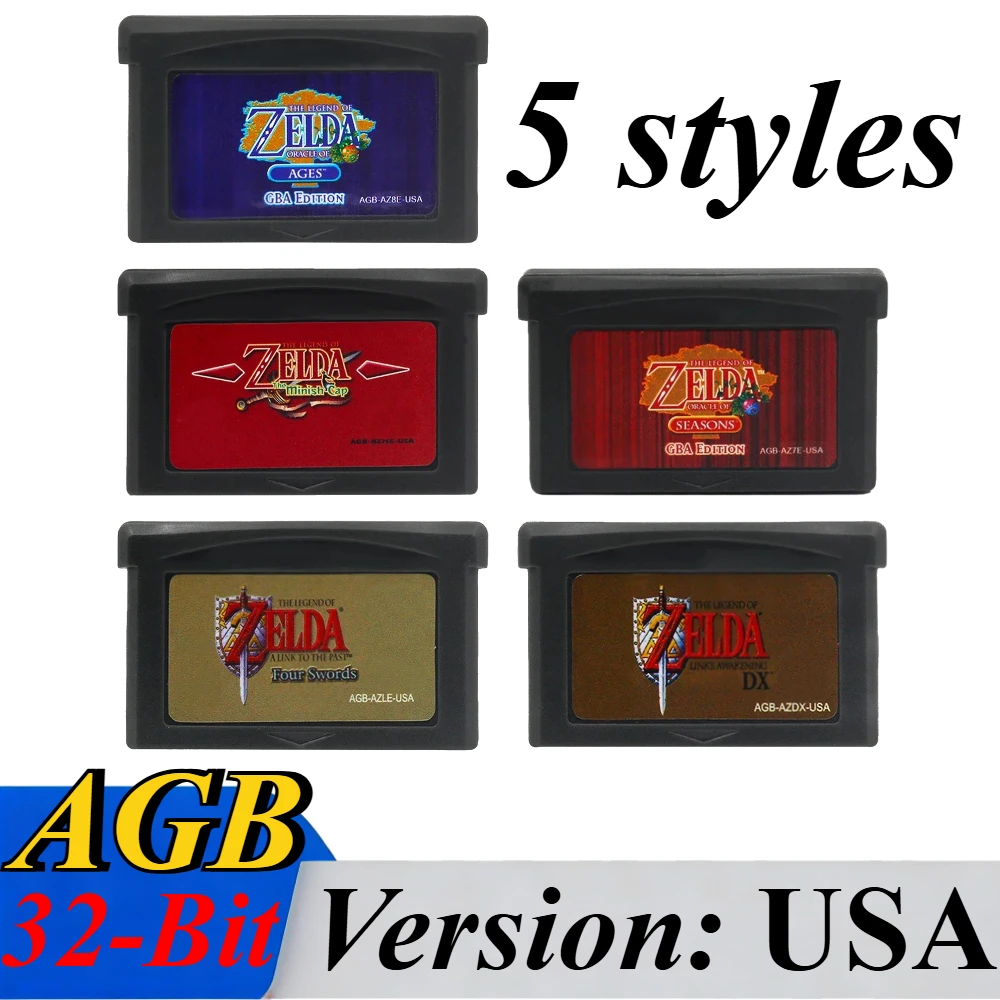 GBA Game Cartridge 32-bit videogame console gamecard Link To The Past Awakening DX Minish Cap Classic Boutique Collection