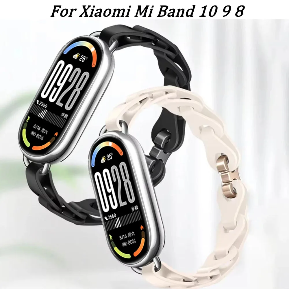 Weiches Silikon-Lüftungsarmband für Xiaomi Mi Band 10, Sport-Loop-Armband für Mi Band 9, Mi Band 8, Smartband-Armband-Zubehör