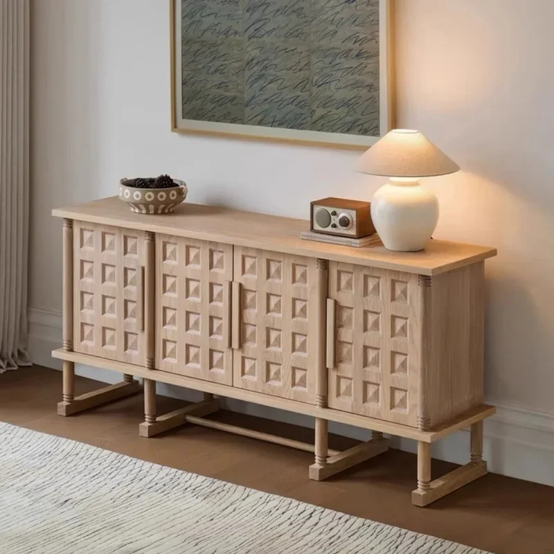 

Solid wood TV cabinet Edge cabinet Log wind storage locker