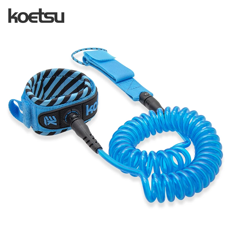 KOETSU Sup Board Leash 7MM 2.6ft/9.8ft TPU Stand Up Paddleboard  Ankle Rope  Surfing Board Foot Leash Hidden Pocket in water