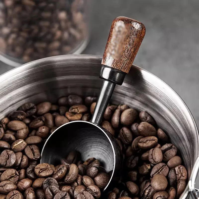 

Walnut Handle Coffee Spoon Long Handle Coffee Bean Spoon Short Handle Stainless Steel Coffee Powder Measuring Spoon Kitchen Tool