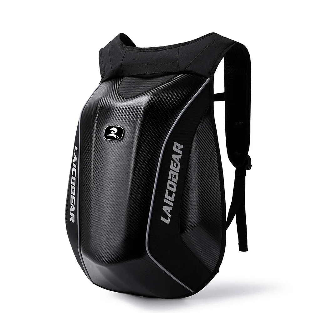 

Large Motorcycle Helmet Hard Shell Outdoor Riding Backpack Full Face Protective Headwear for Mountain Bike Scooter Black Adult
